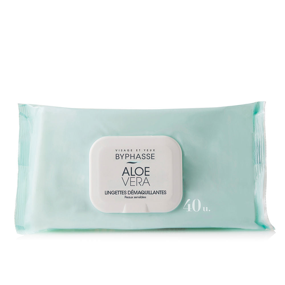 Pop-top tub of 40 aloe facial cleansing wipes for sensitive skin