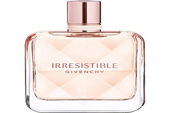 Glass 80 ml bottle, pale pink liquid, floral-spice perfume for Women