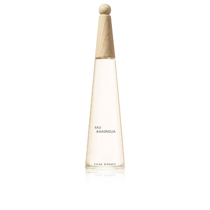 Minimal glass bottle with beige detail and ash-wood cap, 100 ml perfume