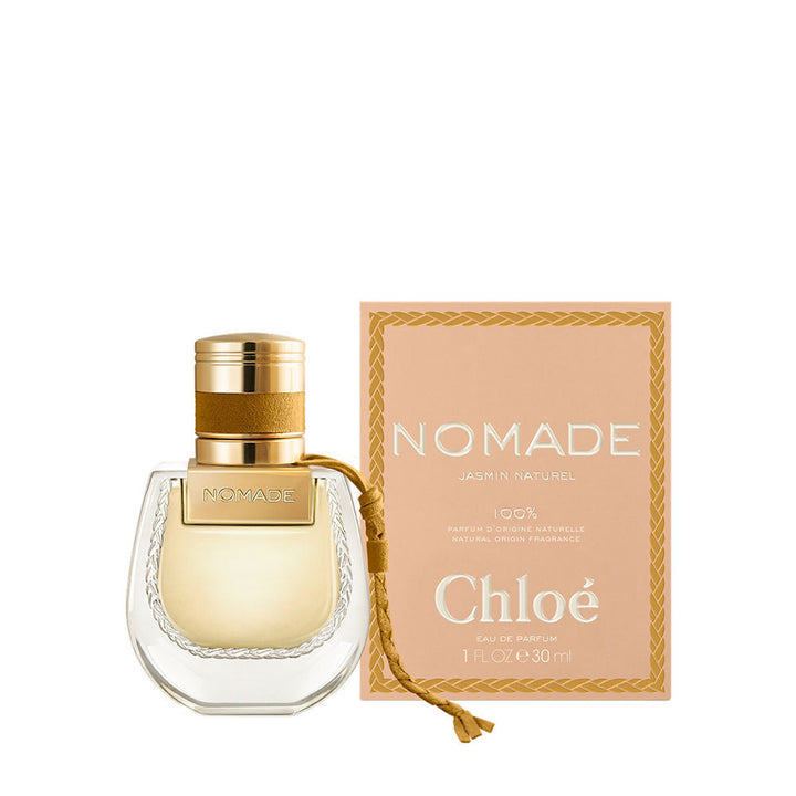 30 ml amber‑tone glass perfume bottle with braided neck detail