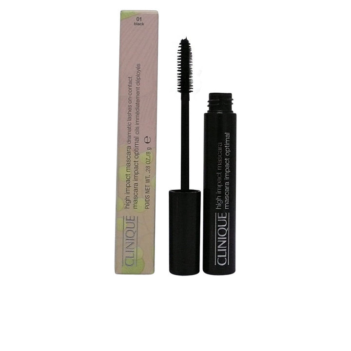 Tube of black high-impact mascara with tapered brush, 8 g, Unisex