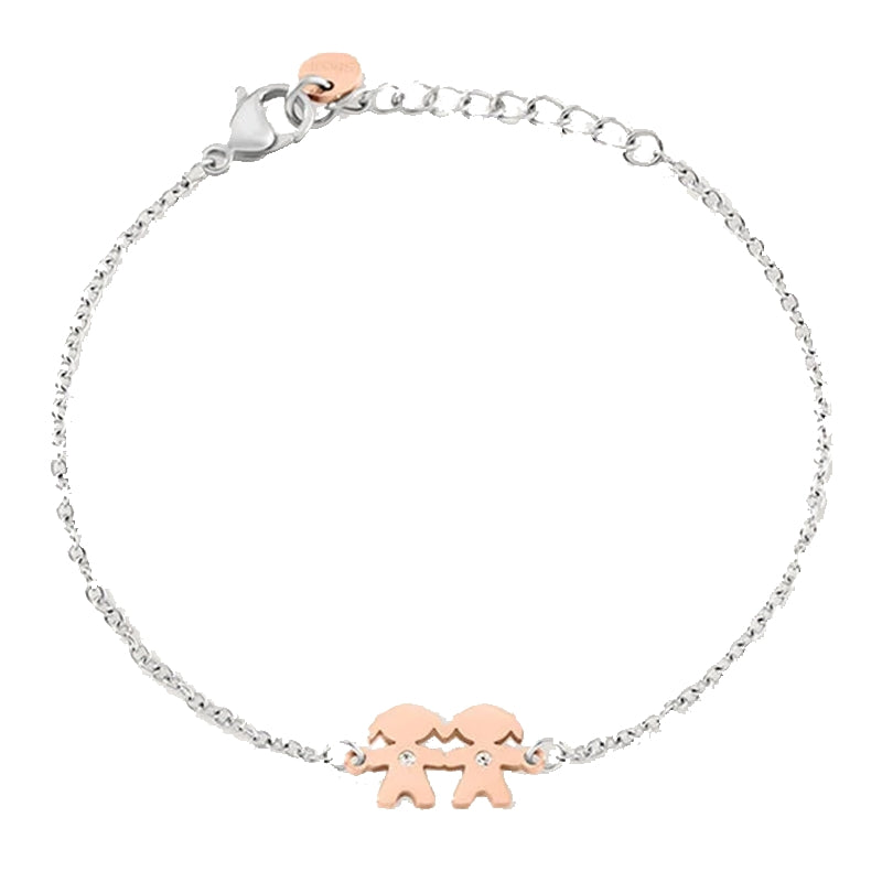 Delicate Silver Chain with Rose Gold Charm