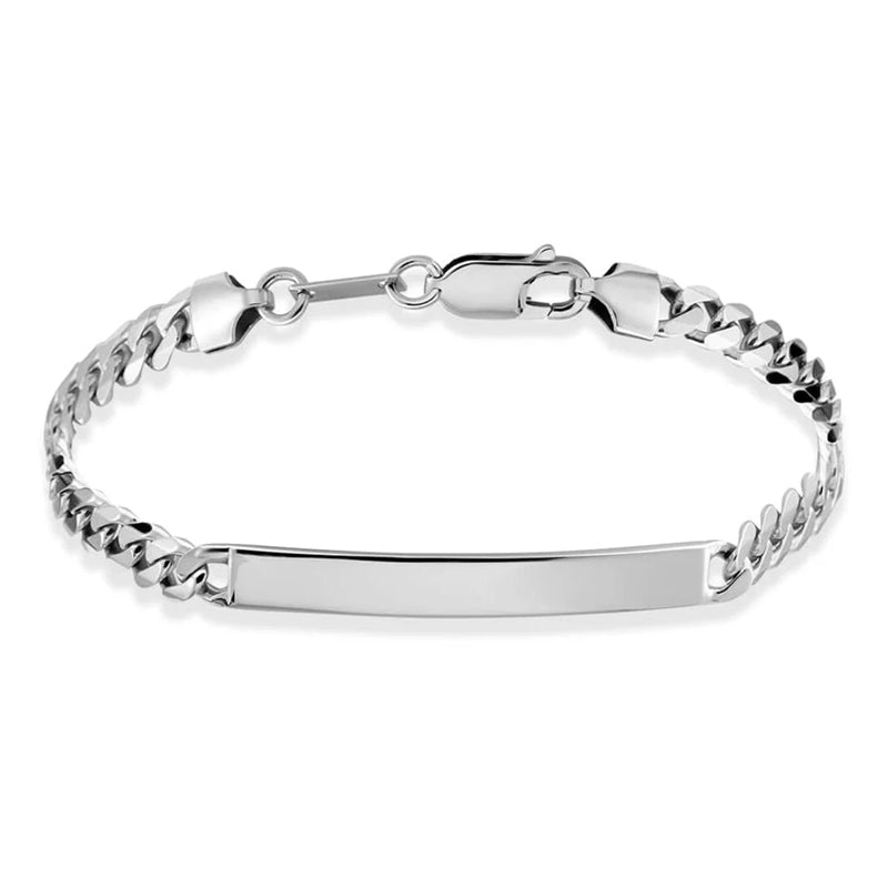 Classic Polished Silver ID Bracelet with Timeless Appeal