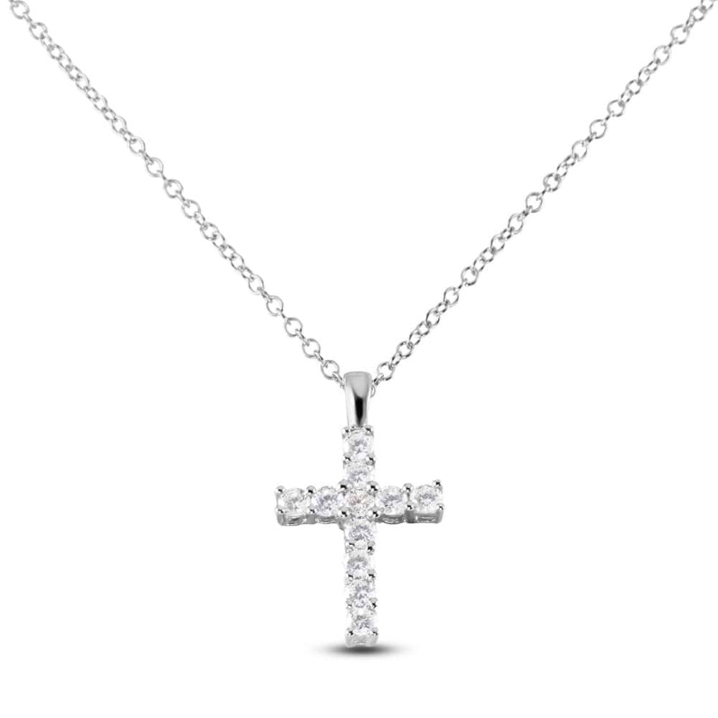 Radiant Diamond Cross Pendant Necklace