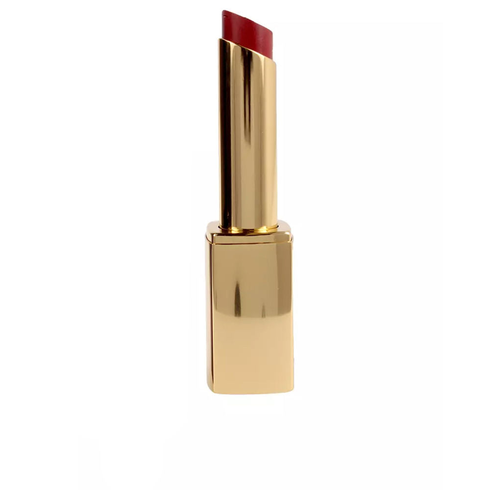 Satin-gloss liquid lipstick tube with tapered applicator, 2 g, red shade