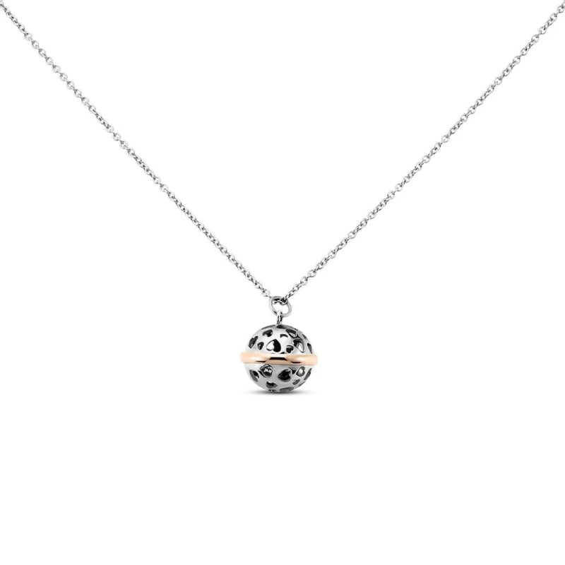 Modern Minimalist Silver and Rose Gold Pendant Necklace