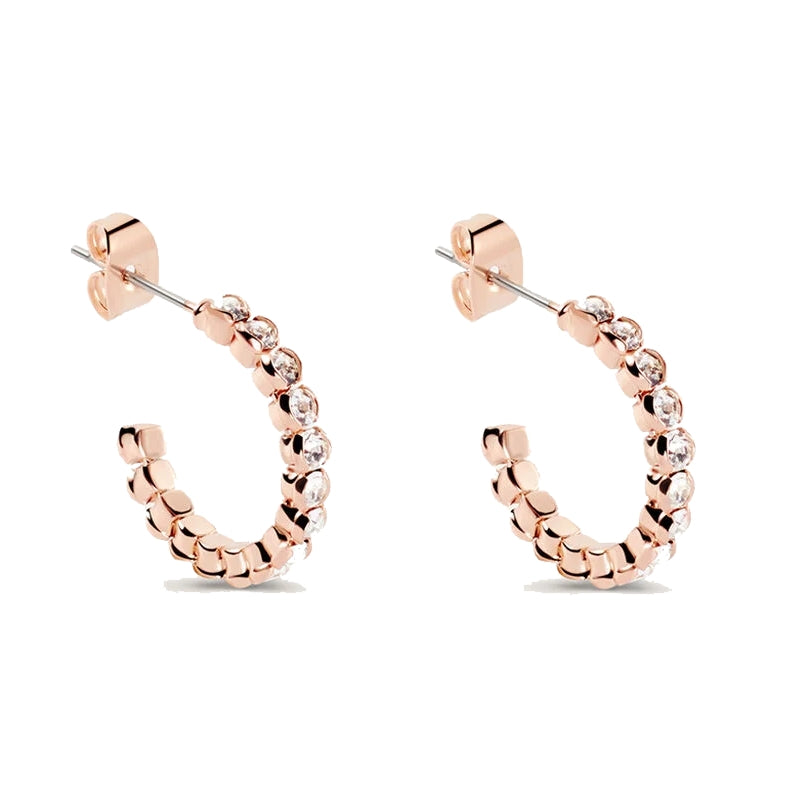 Radiant Rose Gold Crystal Hoop Elegance