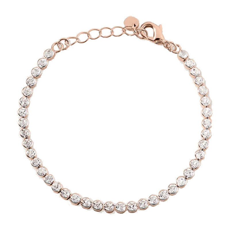 Radiant Rose Gold Crystal Tennis Bracelet