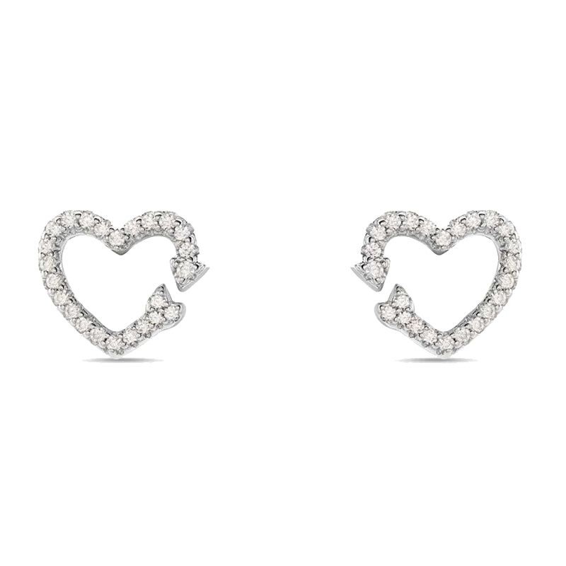 Timeless Sparkle Studs in White Gold and Silver