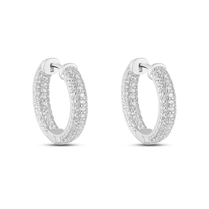 Radiant White Gold and Silver Hoop Elegance