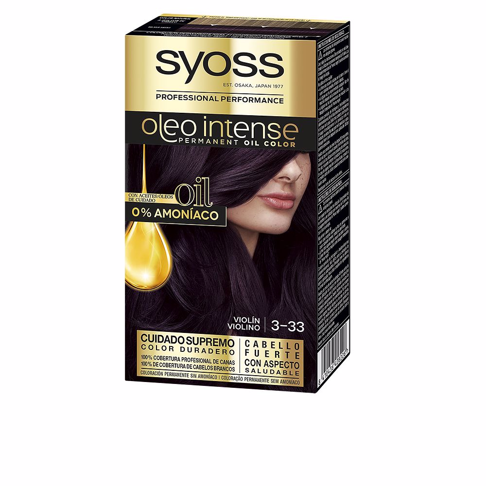 Boxed permanent oil hair colour, violin shade 3.22, 5 applications