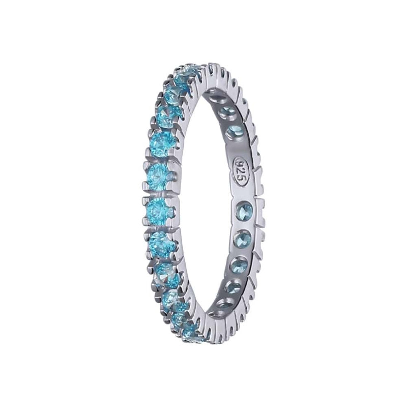Eternity Blue Topaz Sterling Silver Band