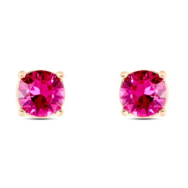 Radiant Rose Gold Pink Gemstone Studs