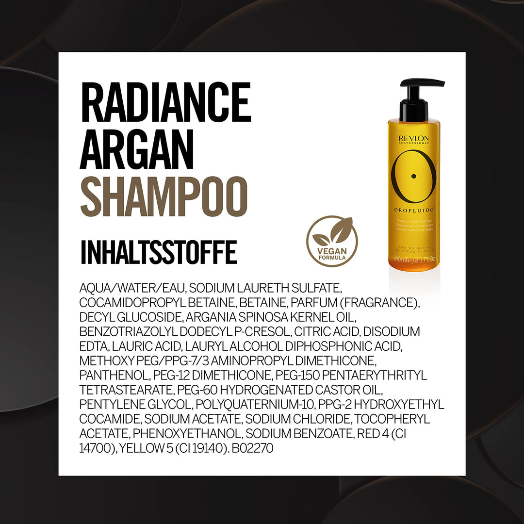 240 ml golden liquid argan shampoo bottle for Unisex hair