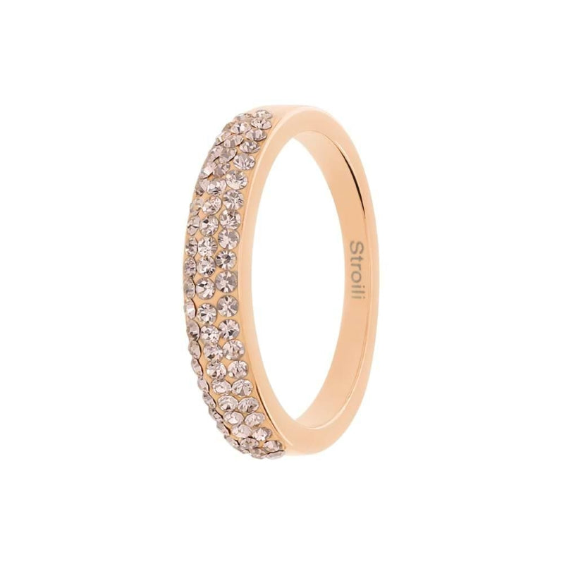 Radiant Pavé Crystal Rose Gold Elegance