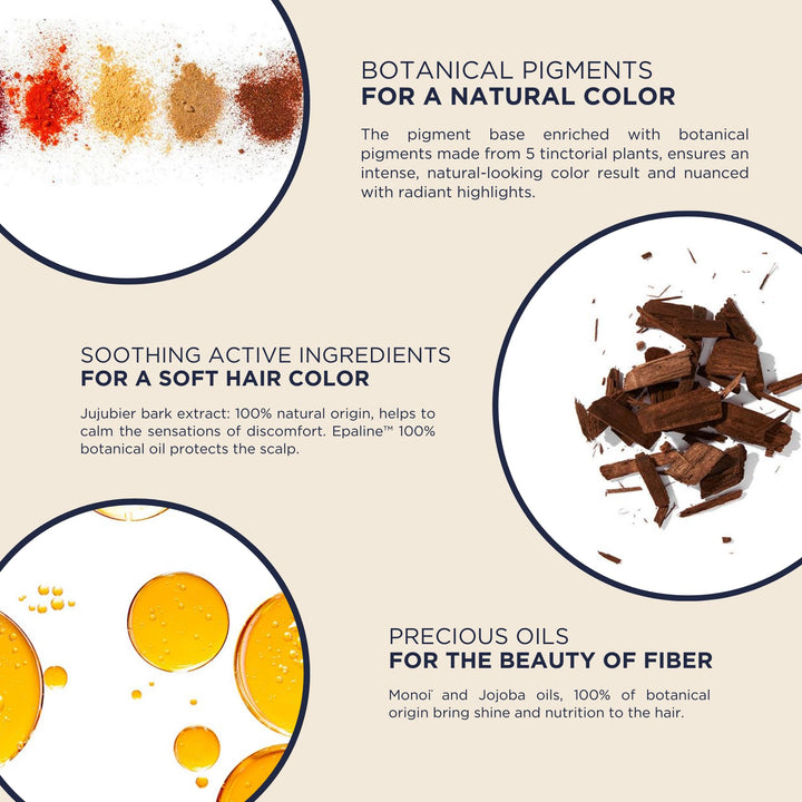 Tube of golden‑copper gel hair colour, 7.43 shade, silicone‑free formula