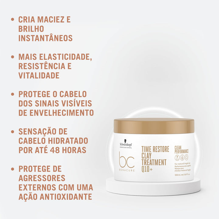 500 ml jar of Q10+ clay hair treatment, cream texture, Unisex