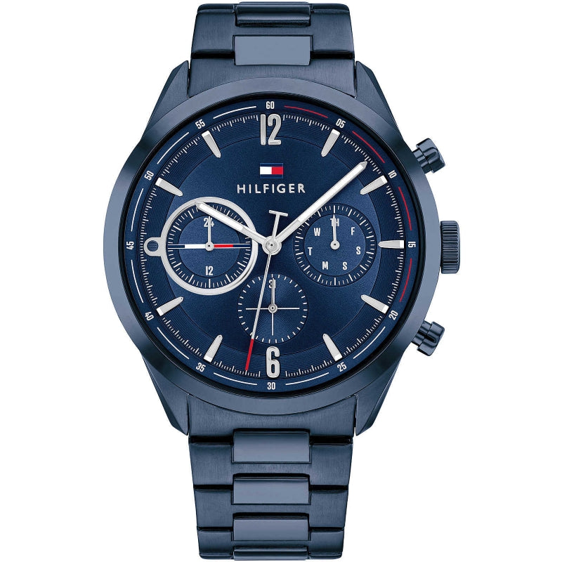 Sleek Blue Dial Chronograph with Silver Accents
