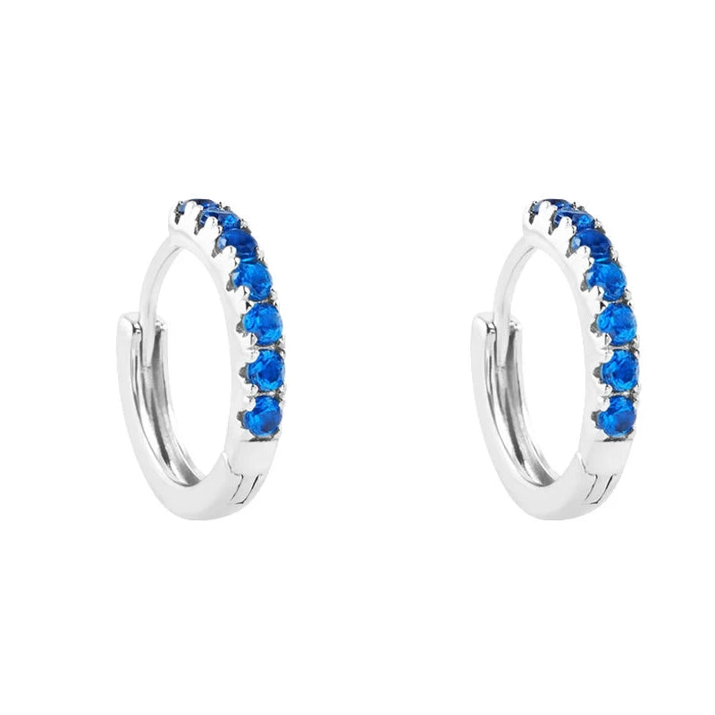 Timeless Blue Gemstone Hoop Elegance