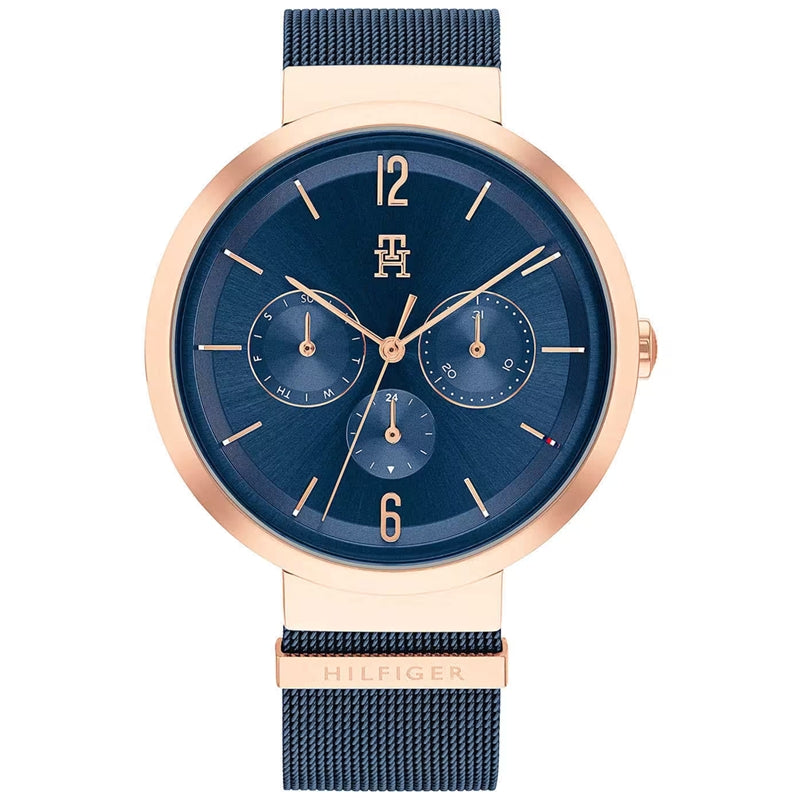 Rose Gold Elegance Chronograph Mesh Watch