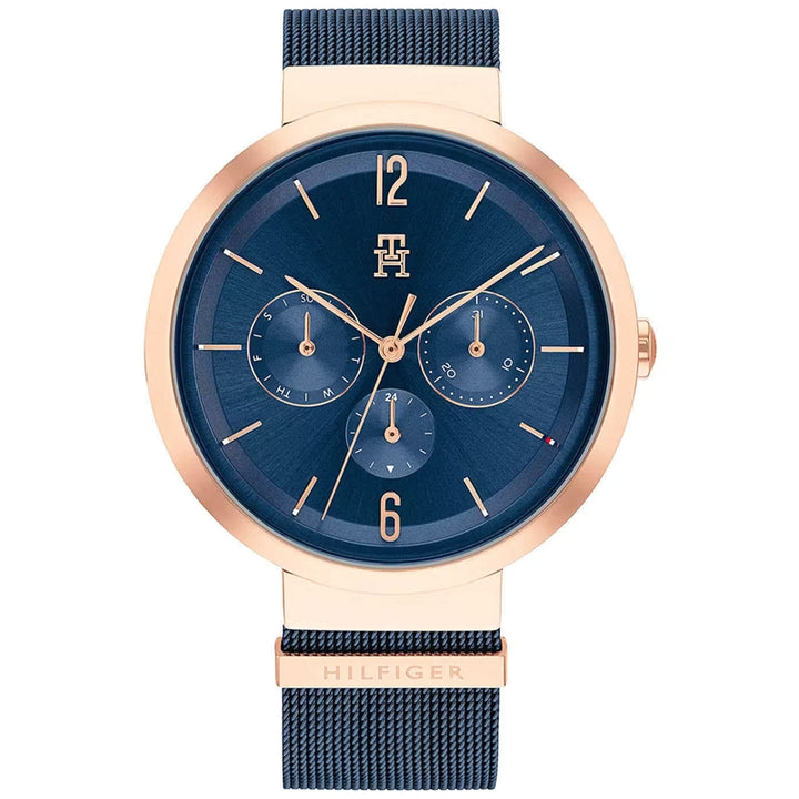 Rose Gold Elegance Chronograph Mesh Watch