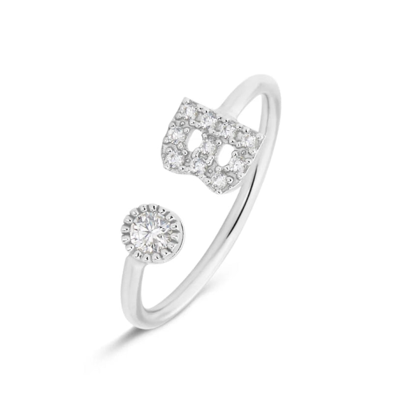 Radiant Open Band Ring with Clear Sparkling Stones