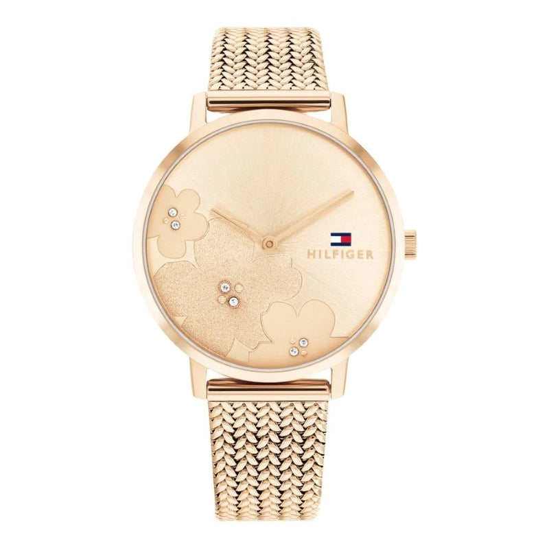 Rose Gold Floral Mesh Elegance