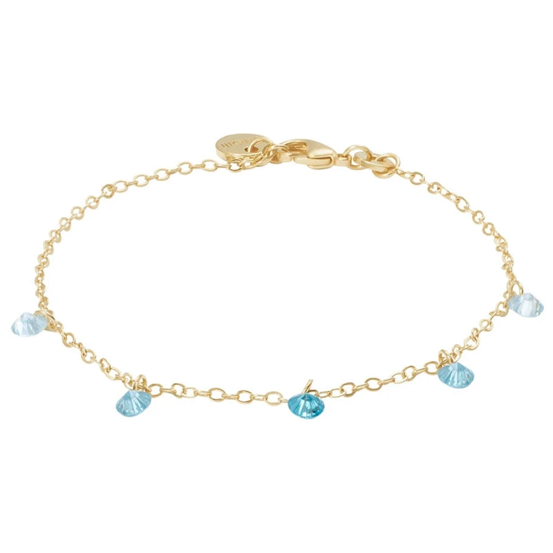Elegantly Minimalist Blue Crystal Charm Bracelet