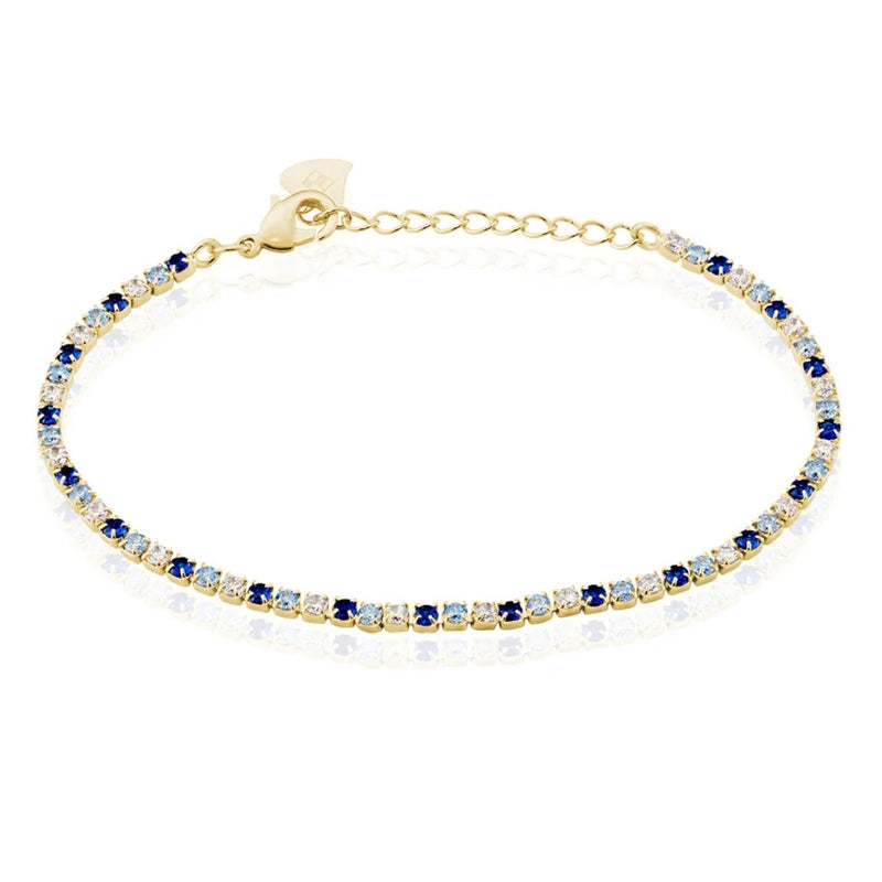 Radiant Blue & Clear Crystal Tennis Bracelet