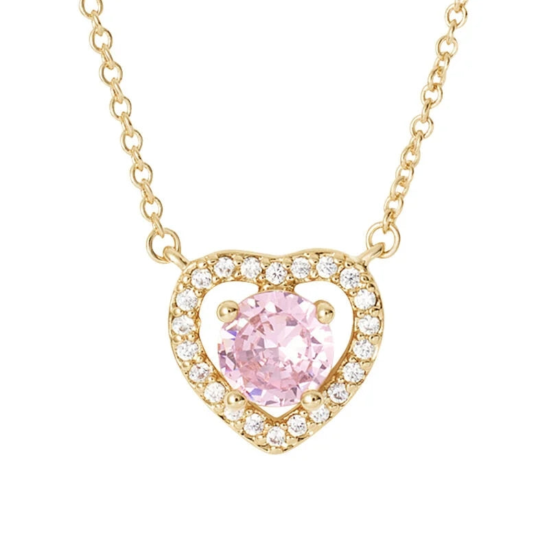 Radiant Pink Gemstone Pendant Necklace