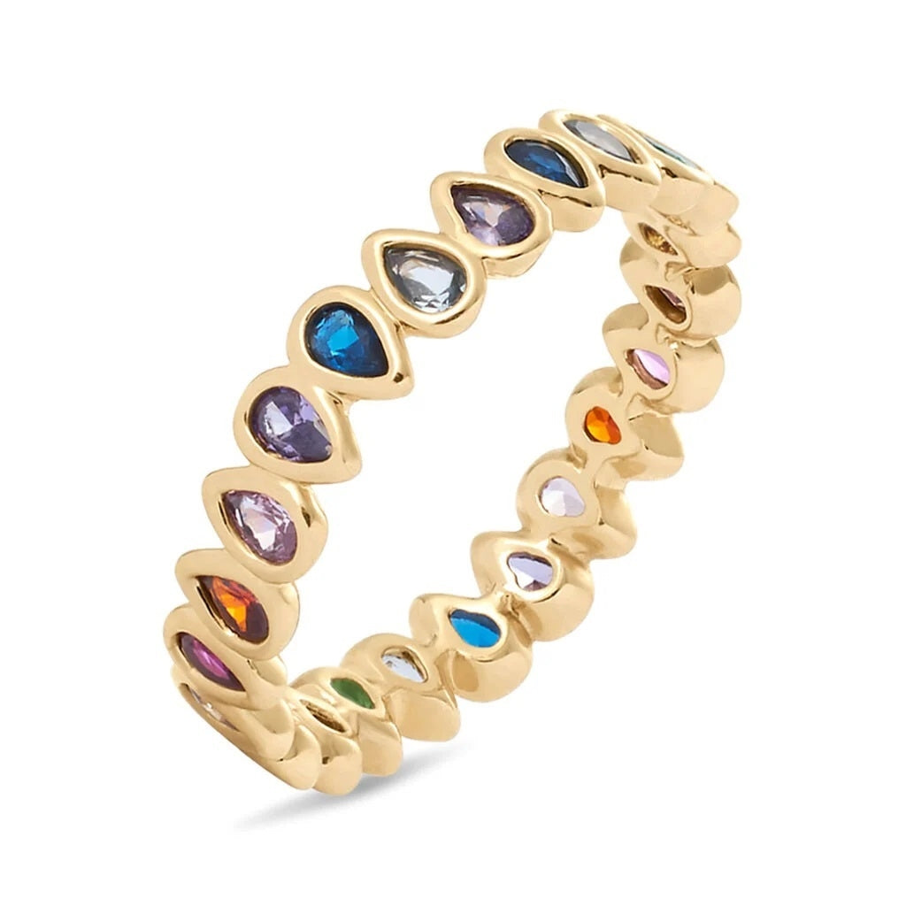 Vibrant Gemstone Eternity Band in Radiant Gold