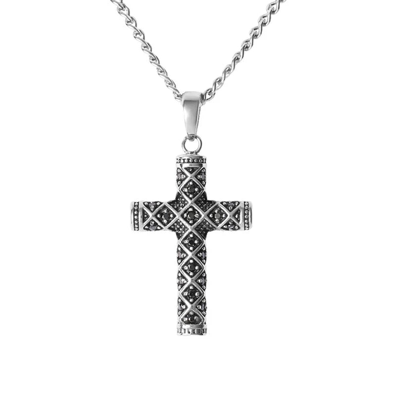 Timeless Silver Pendant with Bold Black Detailing