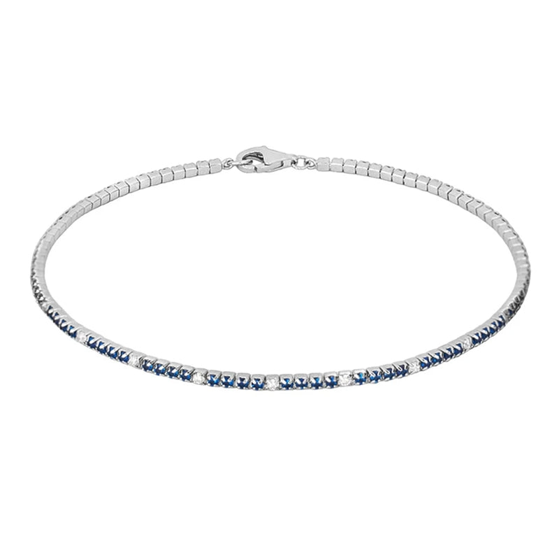 Timeless Blue and White Gemstone Tennis Bracelet