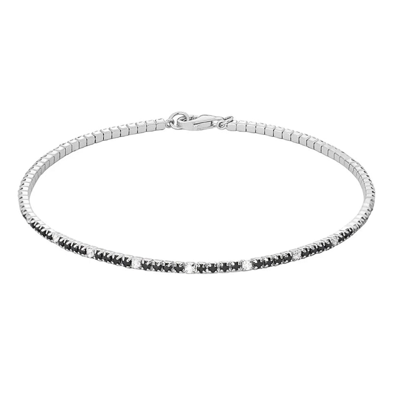 Monochrome Elegance Tennis Bracelet