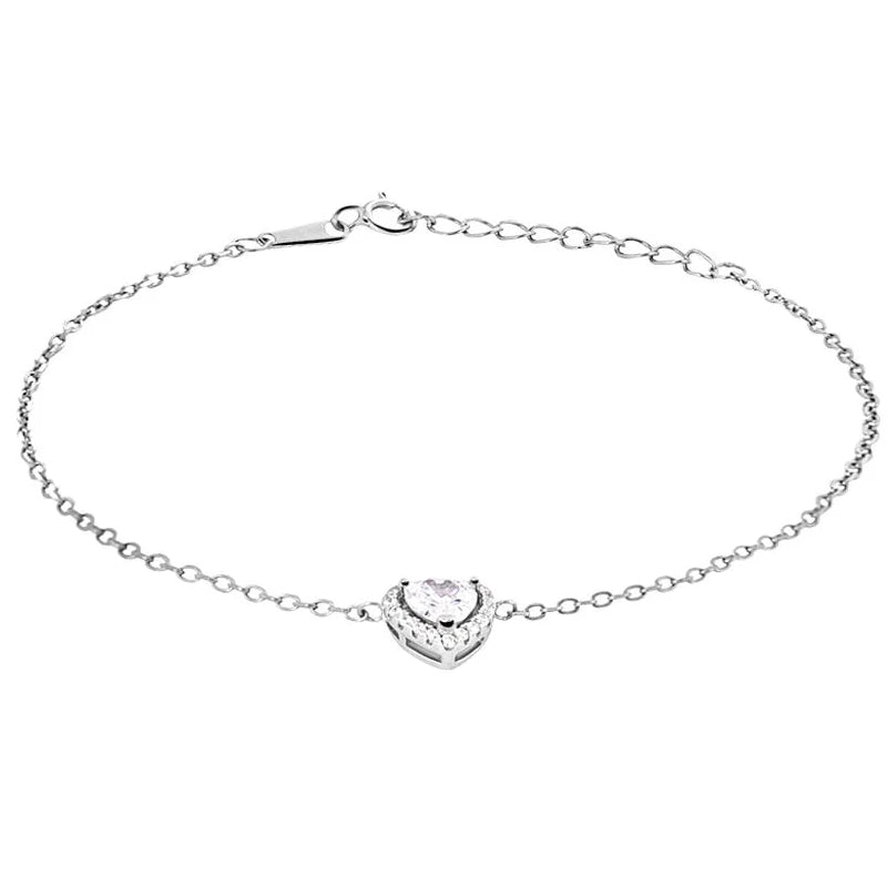Radiant Minimalist Silver Chain Bracelet with Crystal Accent
