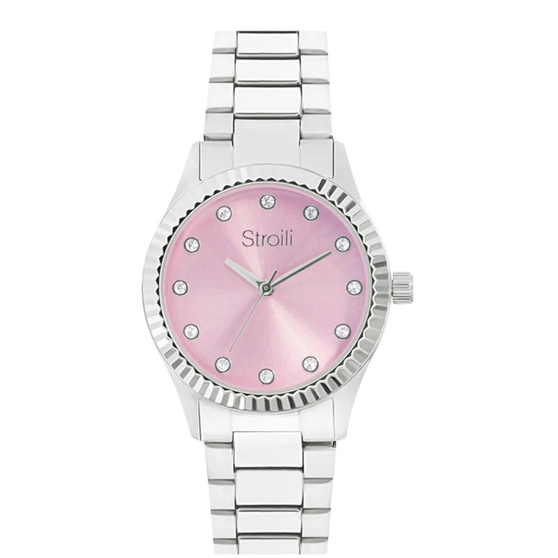 Timeless Pink Dial Crystal Elegance