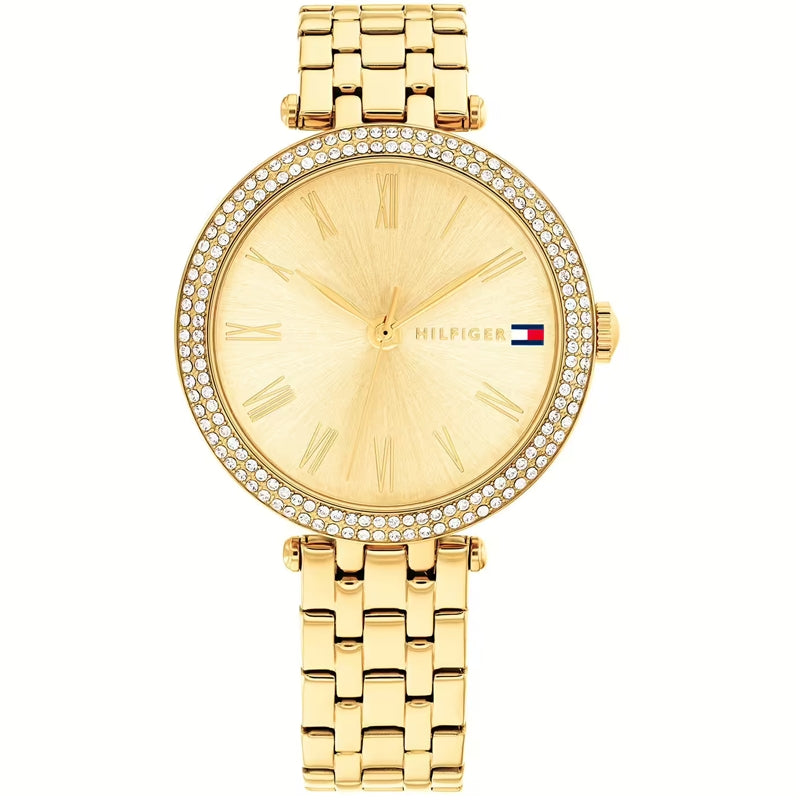 Tommy Hilfiger Gold-Tone Crystal Watch
