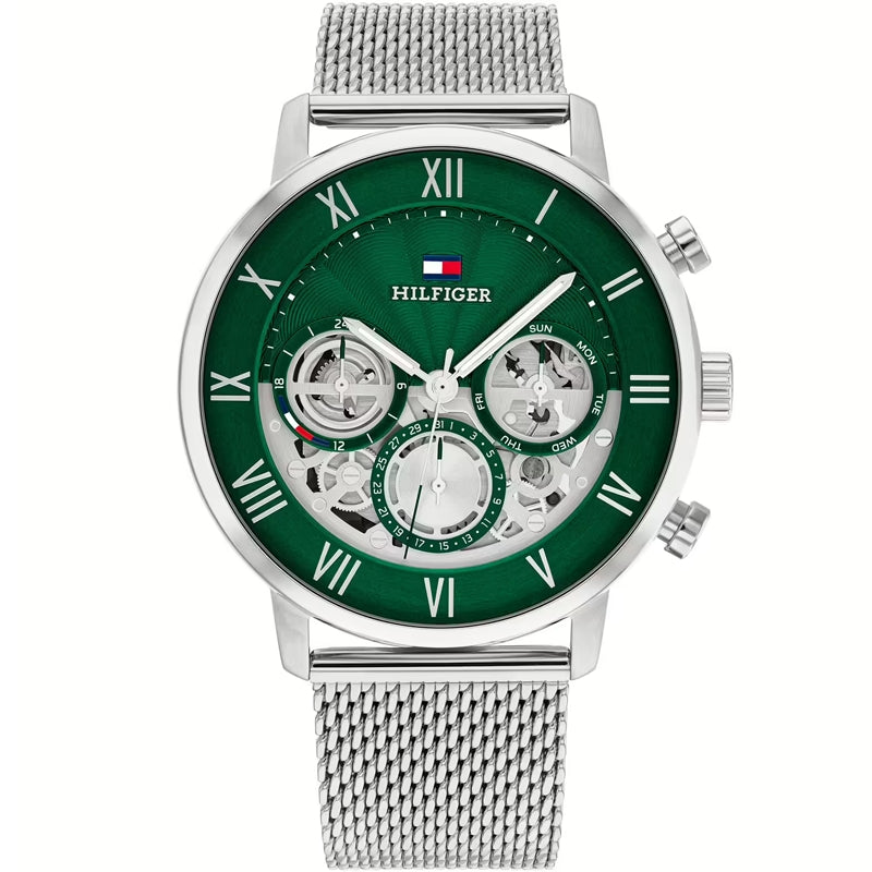 Timeless Precision in Silver and Green