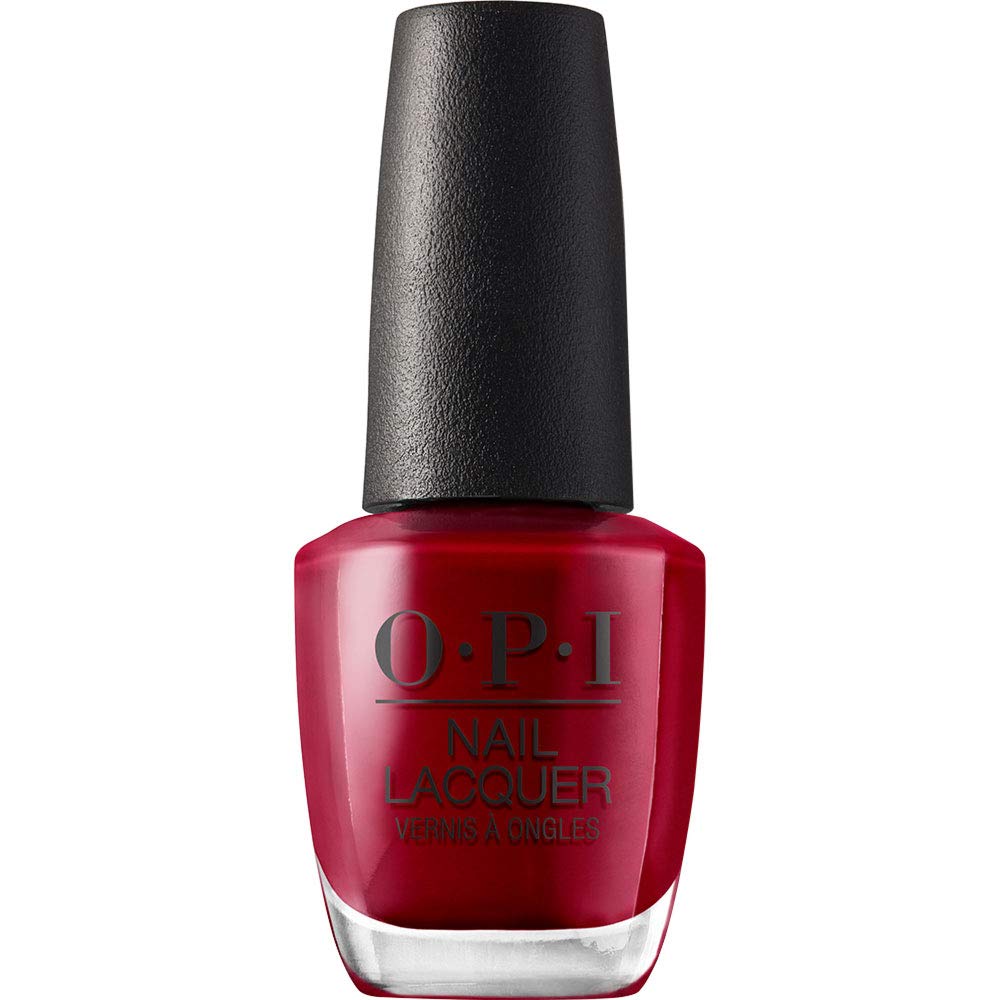 15 ml bottle of glossy Venetian red nail polish with wide brush