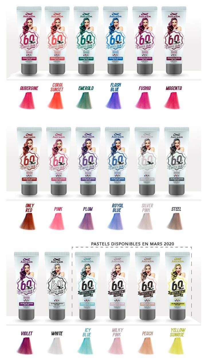 Tube of magenta semi‑permanent hair colour cream, 60 ml, bold pigment