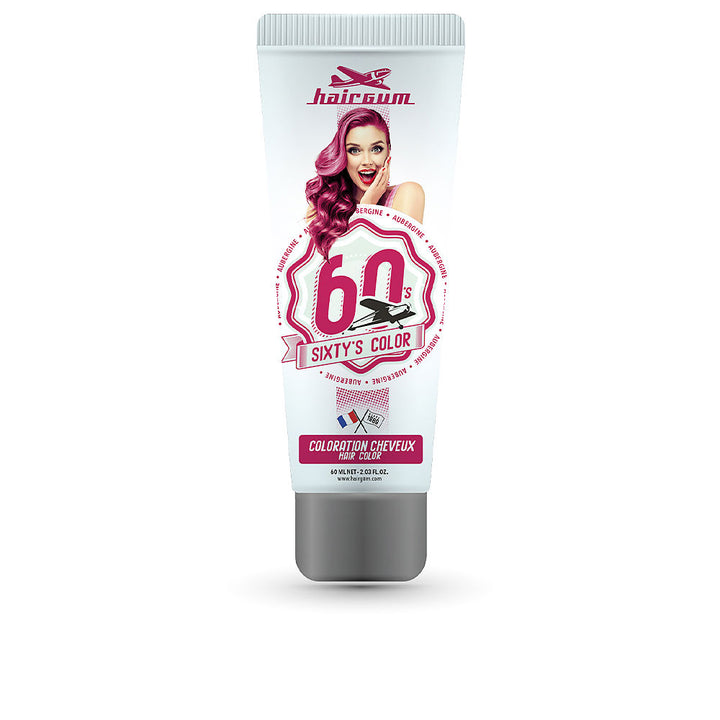 60 ml tube of aubergine semi‑permanent hair colour cream, rich purple tone