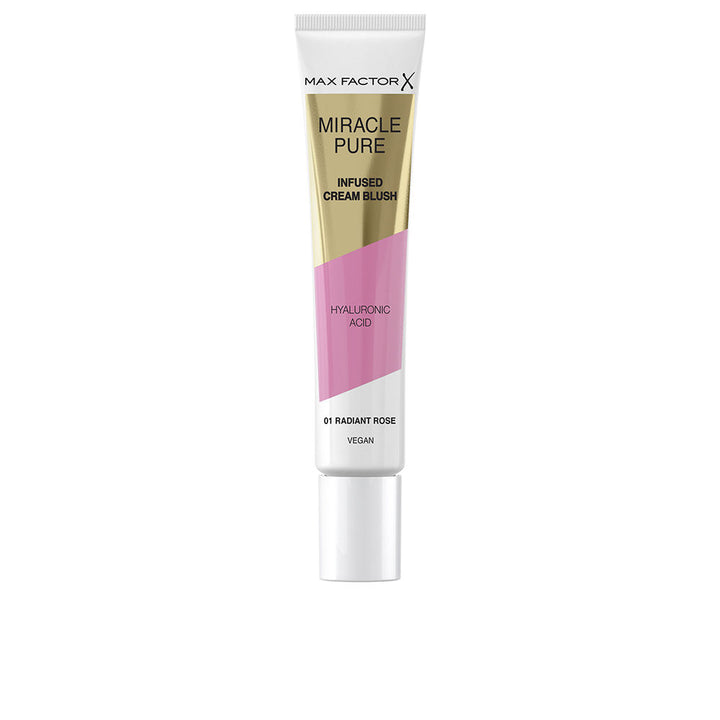 Compact jar of Radiant Rose cream blush, soft pink cream texture visible