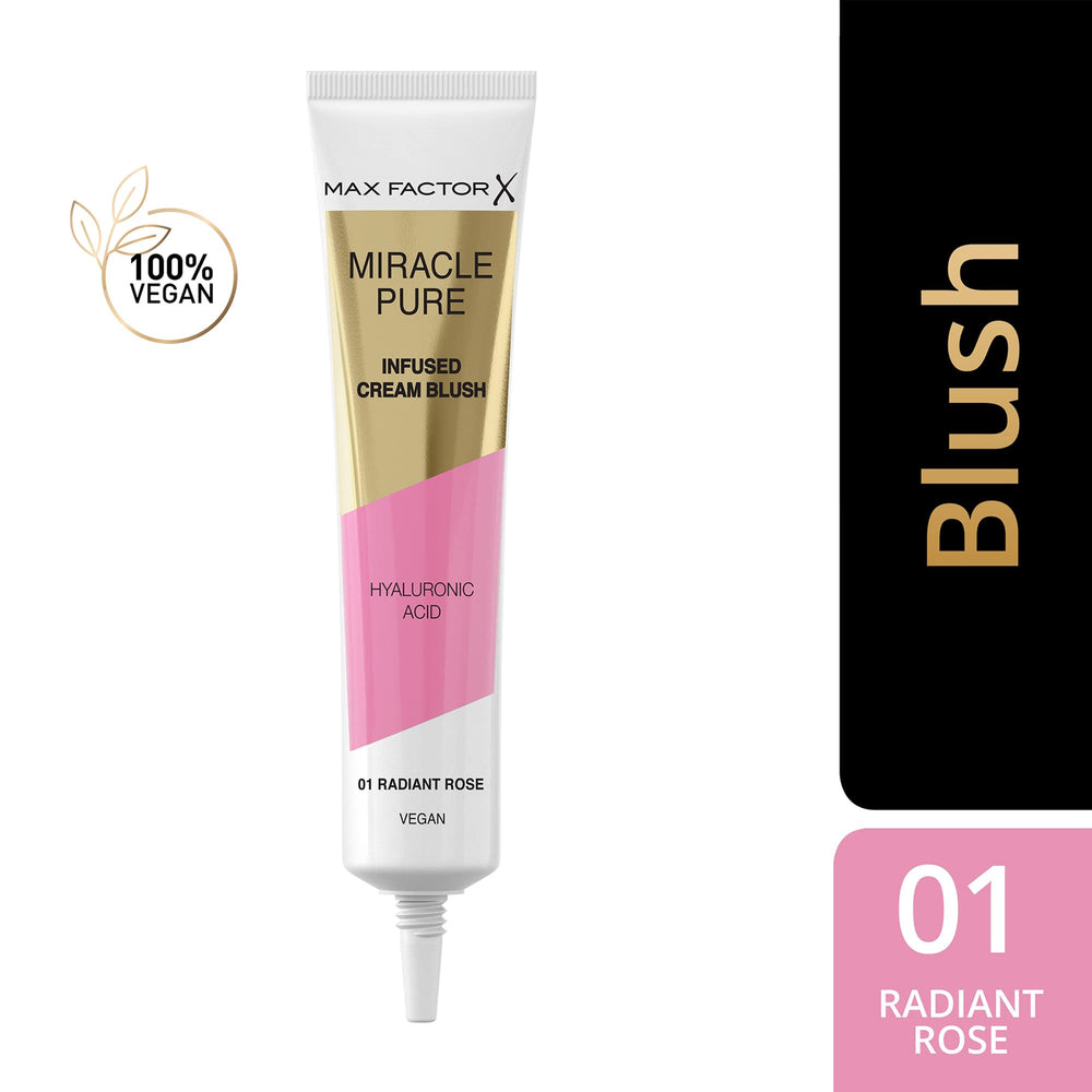 Compact jar of Radiant Rose cream blush, soft pink cream texture visible