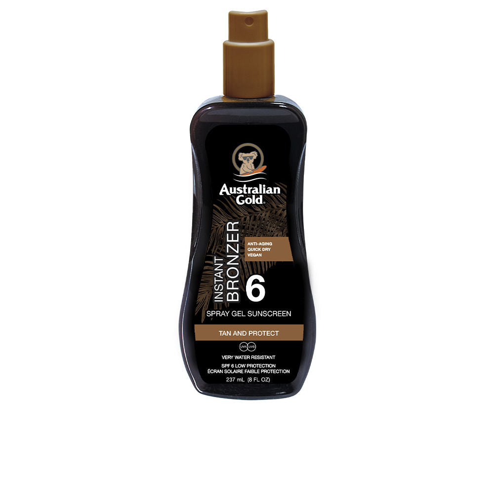 Bronzing spray gel bottle, tinted low‑SPF spray gel, 237 ml, Unisex