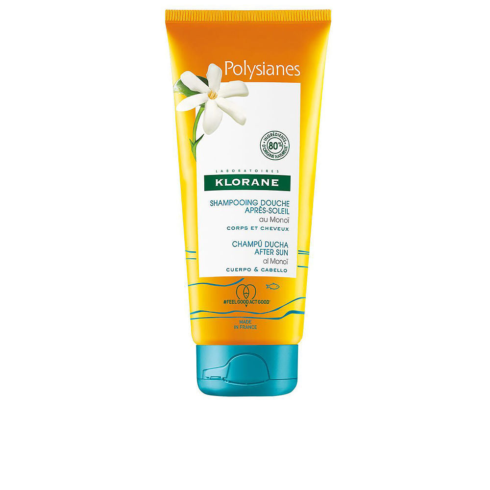 200 ml bottle of monoï after‑sun 2‑in‑1 shampoo and body wash