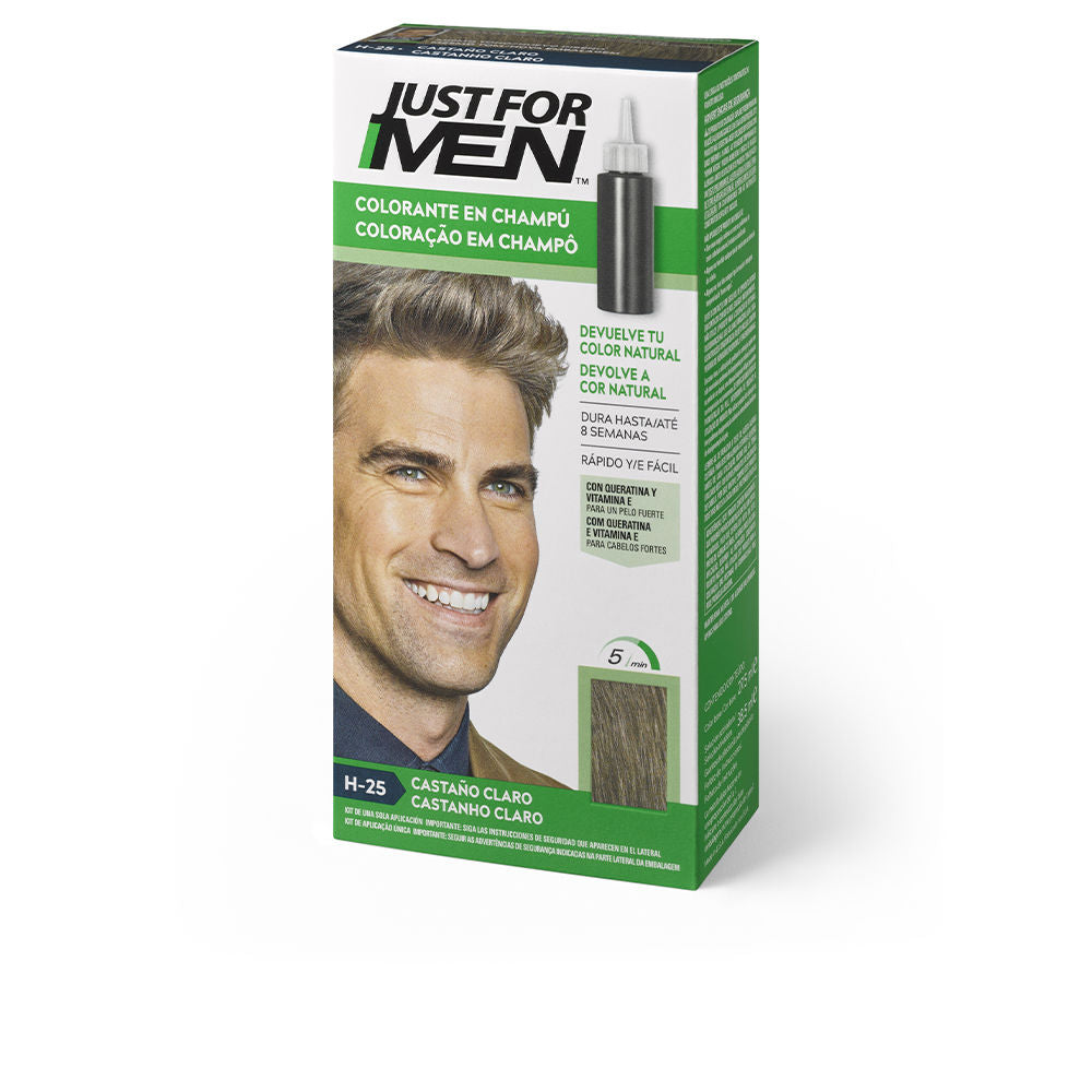 30 ml light brown colour shampoo bottle, keratin-enriched, for Man