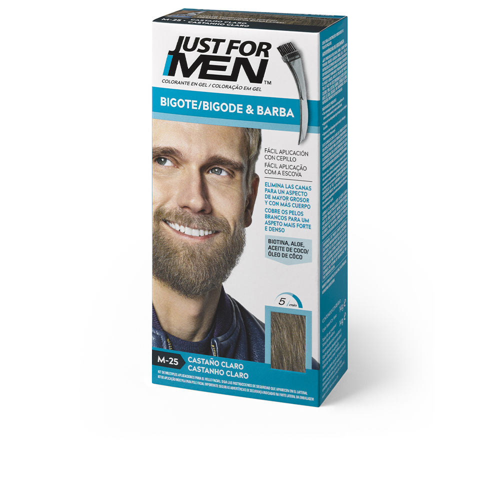 15 ml ammonia‑free gel tint for beard and moustache, light brown shade, includes brush