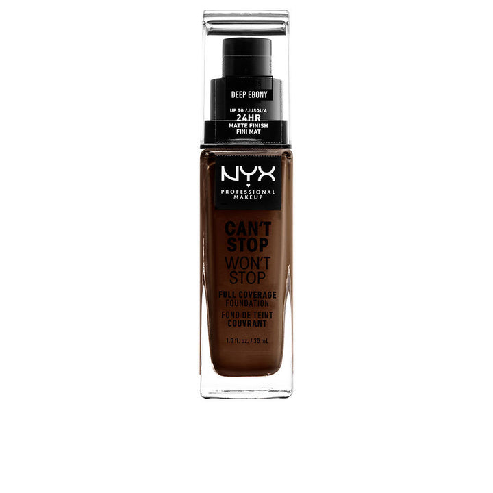 Bottle of deep ebony 30 ml fluid matte foundation, Unisex