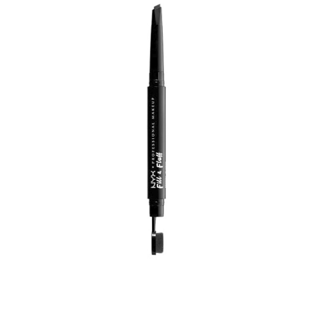 Dual-ended cream eyebrow pencil with teardrop tip and spoolie, 15 g, clear cap