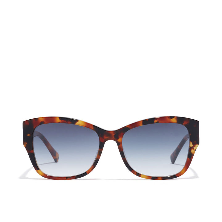 Tortoiseshell cat‑eye acetate sunglasses with blue gradient lenses, triangular temples
